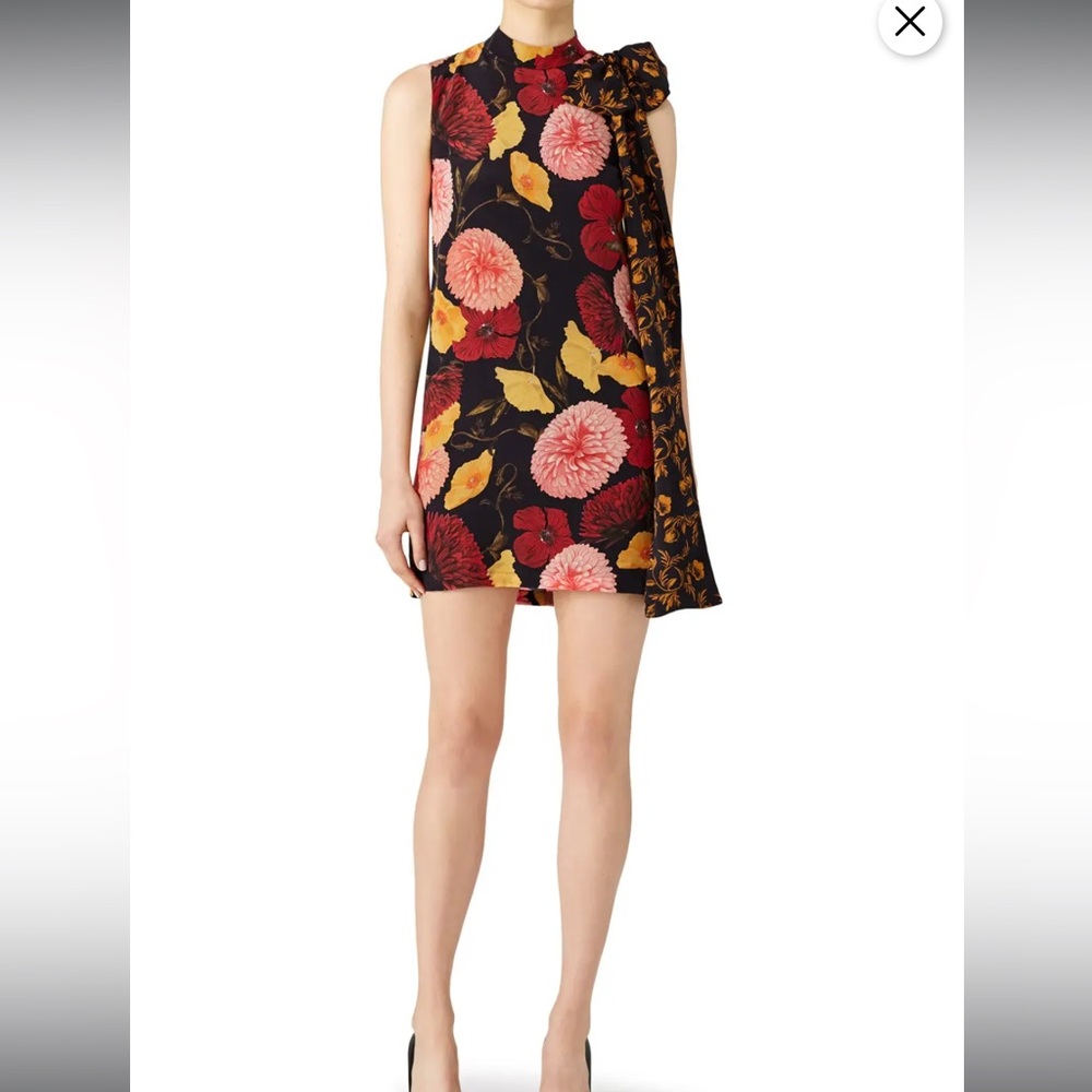 Mother of Pear Tie-Detail Floral Dress - Size 8